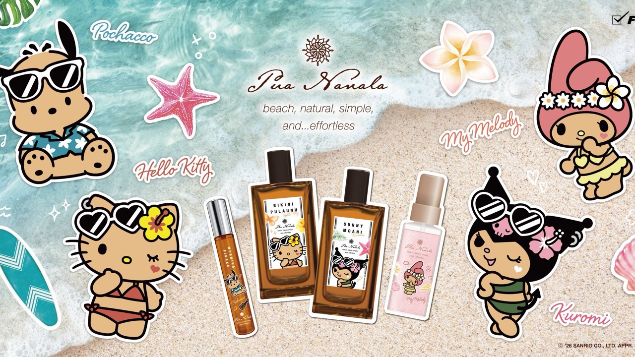 「サンリオキャラクターズ×プア ナナラ」夏限定コラボ香水＆ジェルが登場！こんがり日焼けキティ・クロミ・マイメロ・ポチャッコにきゅん