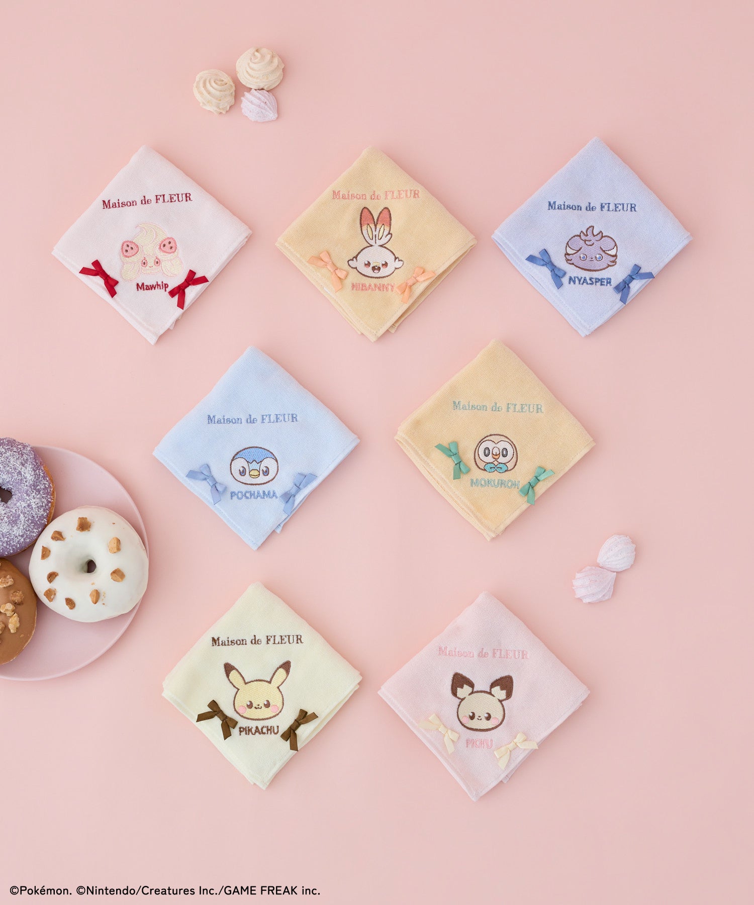 ポケピース×Maison de FLEUR 刺繍タオルハンカチ（全7種）