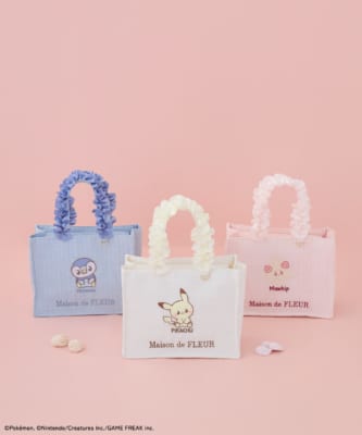 ポケピース×Maison de FLEUR ツイードフリルトートバッグ（全3種）