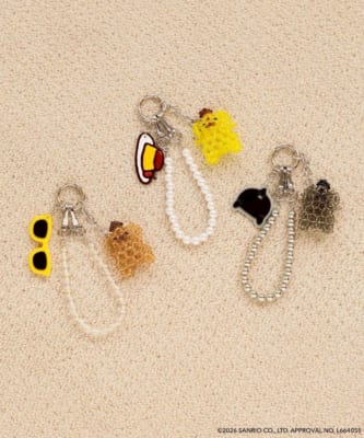 ポムポムプリン ビーズキーチャーム 3色