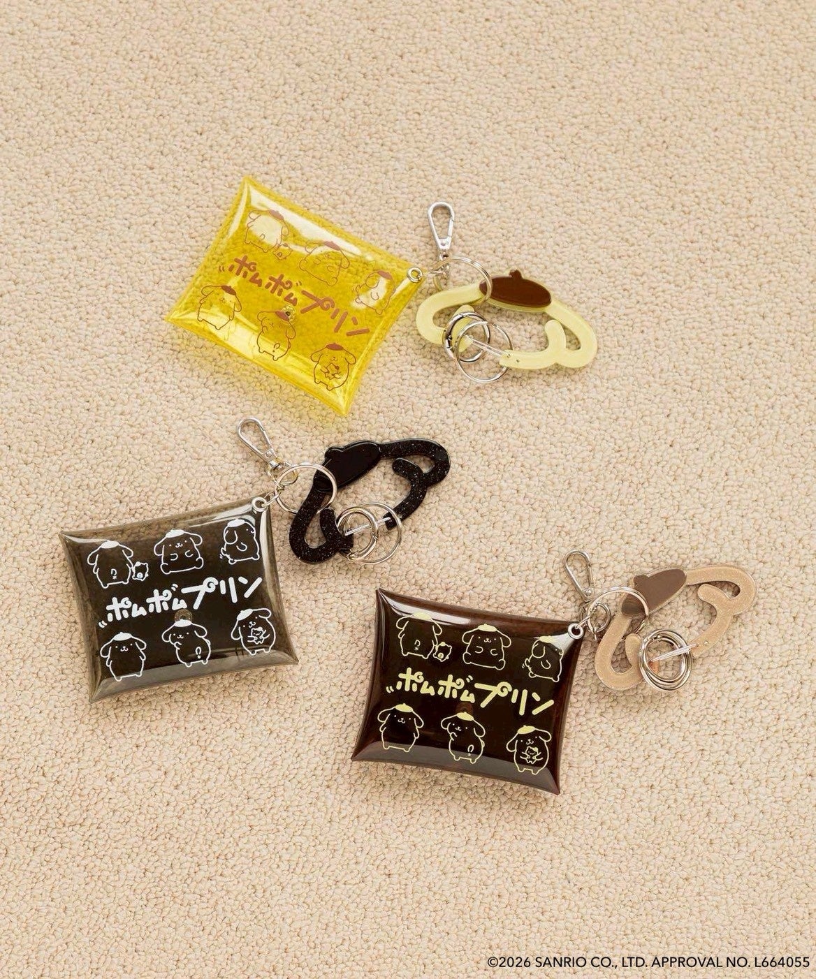 ポムポムプリン カラビナツキクリアポーチ 3色