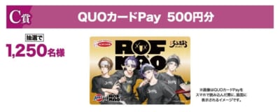 C賞 QUOカードPay 500円分 1,250名様
