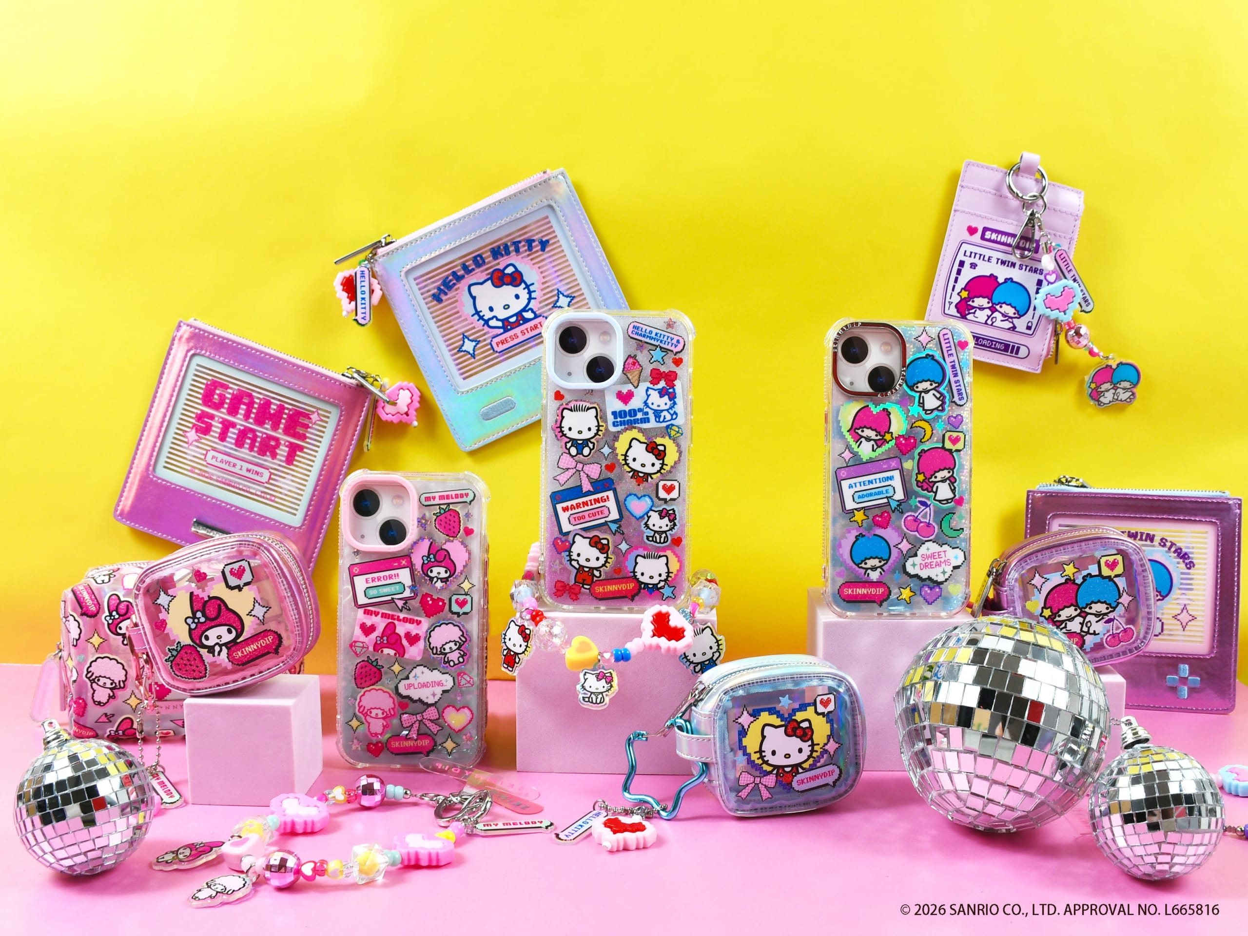 「サンリオキャラクターズ×SKINNYDIP LONDON」第4弾コラボが4月下旬発売!ピクセルアートデザインのモバイルアクセサリーがPLAZAに登場