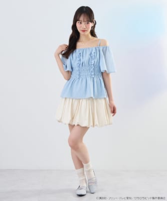 2WAYシャーリングブラウス 着用イメージ