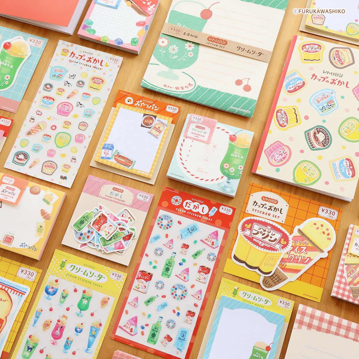 キャンドゥ×古川紙工「レトロ日記」シリーズが4月1日より順次発売！クリームソーダ・だがし・おやつパンなど4モチーフ全28品