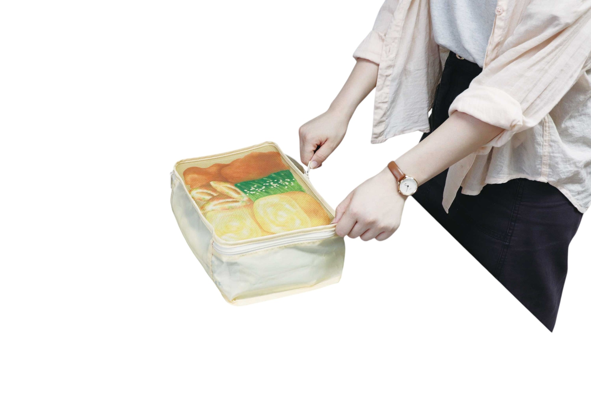 旅するお弁当 日の丸弁当ポーチ Mサイズ ディテール