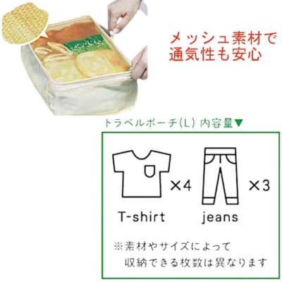 旅するお弁当 トラベルポーチ メッシュ素材・内容量