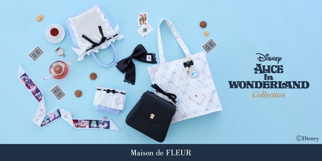 『ふしぎの国のアリス』×Maison de FLEURの75周年記念コレクションが予約受付中！レースやリボンで彩る全7アイテムが登場