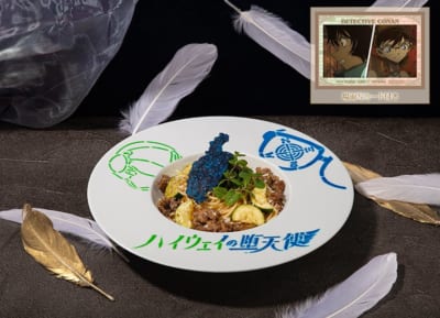 「名探偵コナンカフェ」ミントジェノベーゼパスタ コナンと世良真純モチーフ