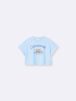GU×サンリオキャラクターズ GIRLSグラフィックT Sanrio characters シナモロール ライトブルー