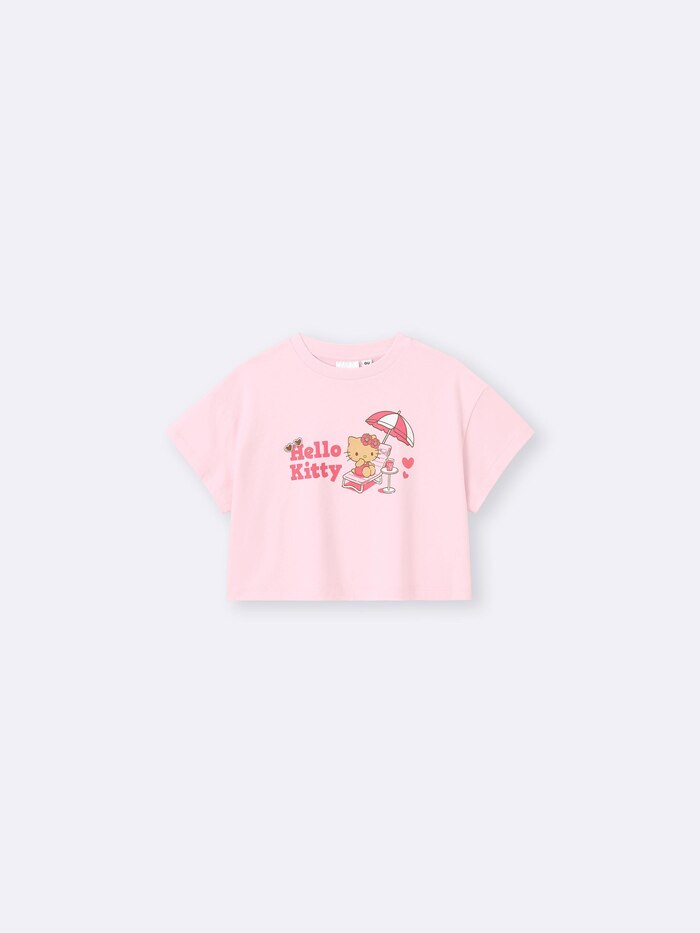 GU×サンリオキャラクターズ KIDS GIRLSグラフィックT ハローキティ
