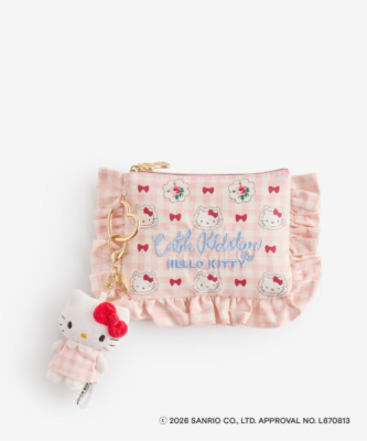 フリルティッシュポーチ＆マスコットチャームセット Pink