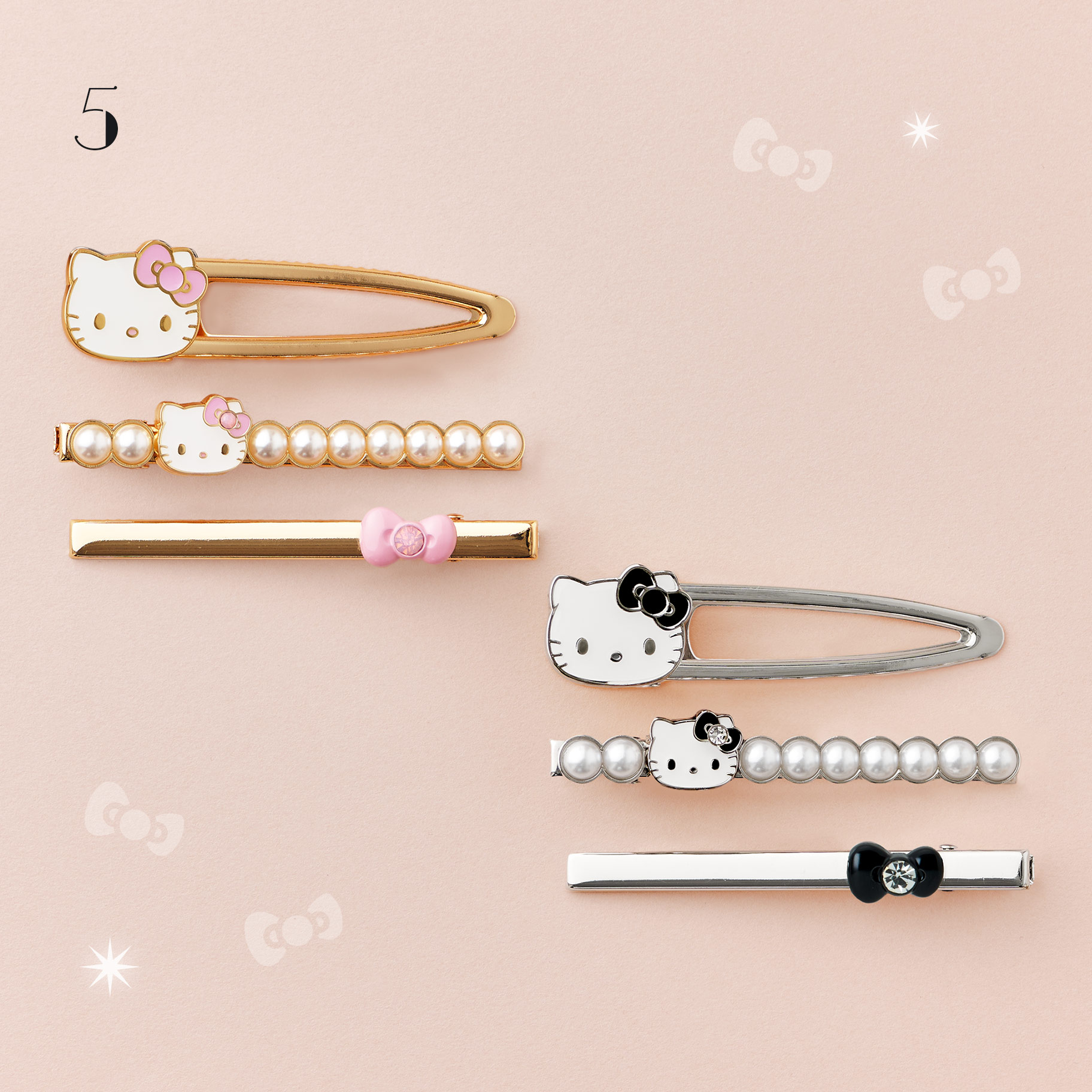 I ♡ Hello Kitty ヘアクリップ3個セット
