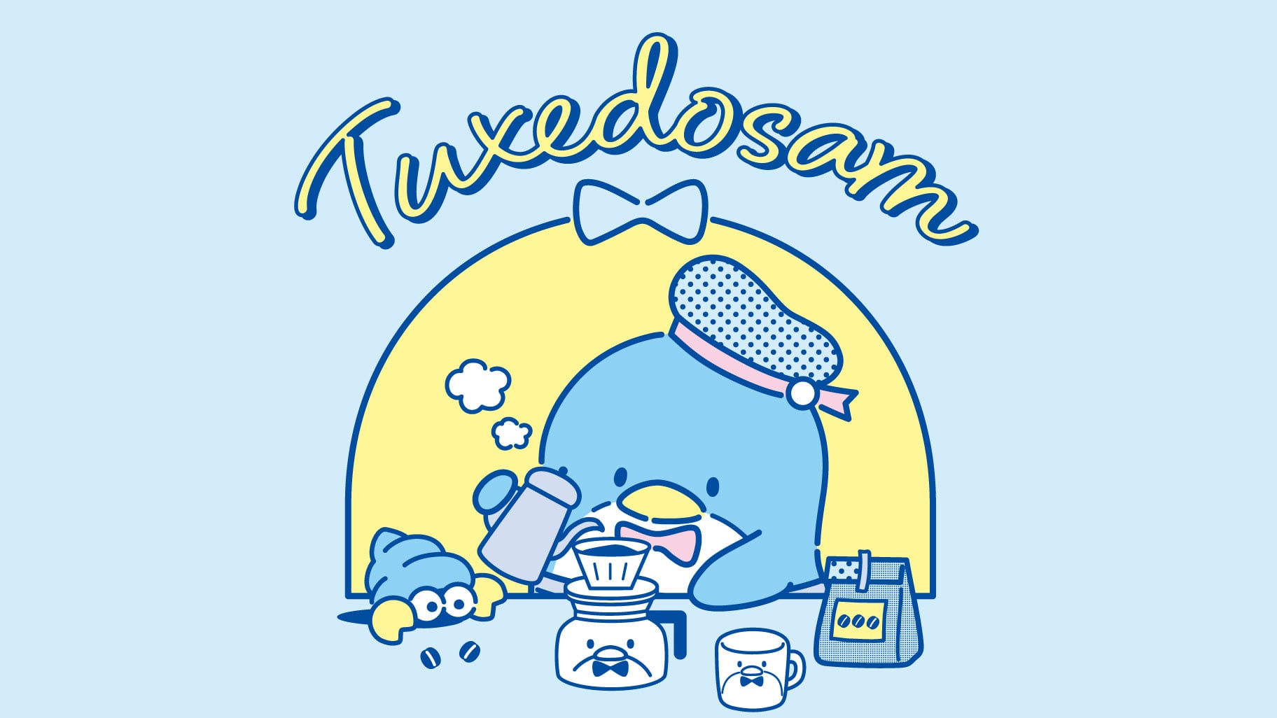 『サンリオ』タキシードサム カフェデザインシリーズが本日発売！カフェエプロン姿のぬいぐるみ・マグカップなど全13アイテムが登場