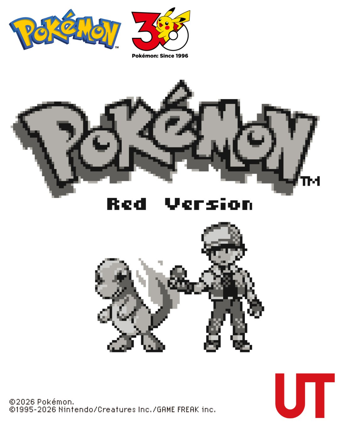 「ポケモン×ユニクロUT」第2弾が2026年7月販売予定！原点のモノクロゲームドットでデザインされた特別なTシャツが登場