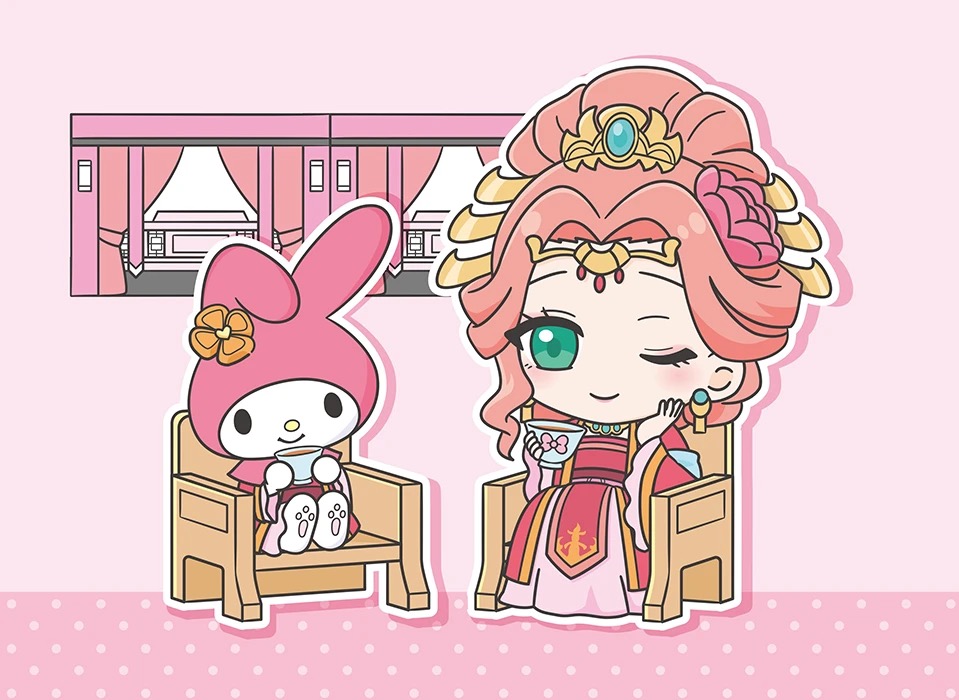 玉葉妃×マイメロディ ミニキャラコラボイラスト