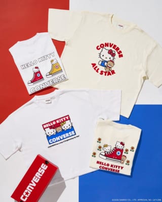 ハローキティ×コンバース プリントTシャツ・バックプリントTシャツ
