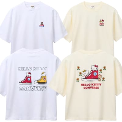 ハローキティ×コンバース バックプリントTシャツ 全2種