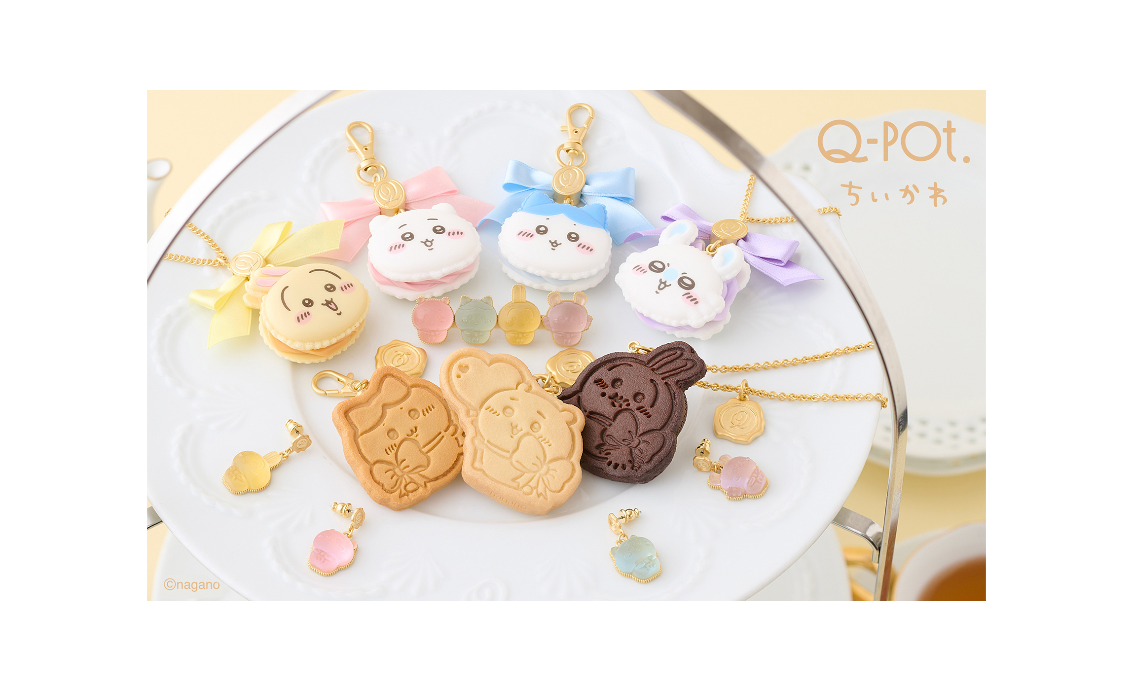 「ちいかわ」×Q-pot.スイーツアクセサリーが6月26日発売！ハチワレたちのマカロン・焼きたてクッキーが尊い