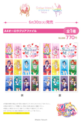 「美少女戦士セーラームーン」A4オーロラクリアファイル(表・裏)セーラー10戦士のデザイン
