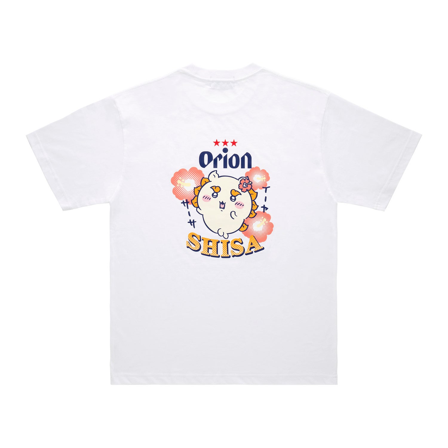 「ちいかわ」×「オリオンビール」Tシャツ ホワイト SHISA 背面