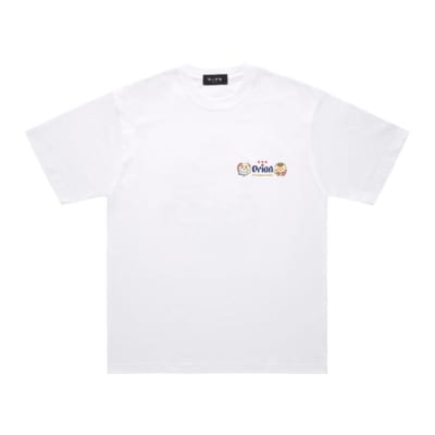 「ちいかわ」×「オリオンビール」Tシャツ ホワイト カンパ〜イ 正面