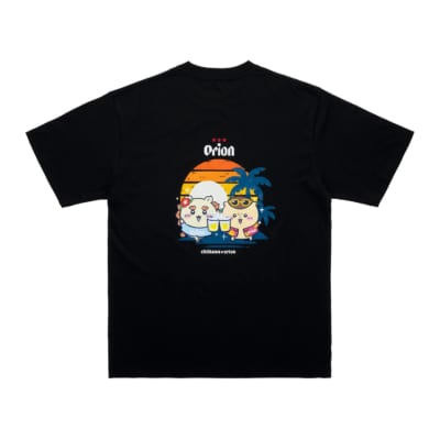 「ちいかわ」×「オリオンビール」Tシャツ ブラック カンパ〜イ 背面