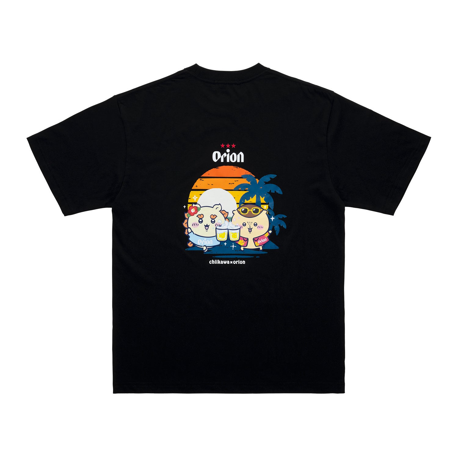 「ちいかわ」×「オリオンビール」Tシャツ ブラック カンパ〜イ 背面