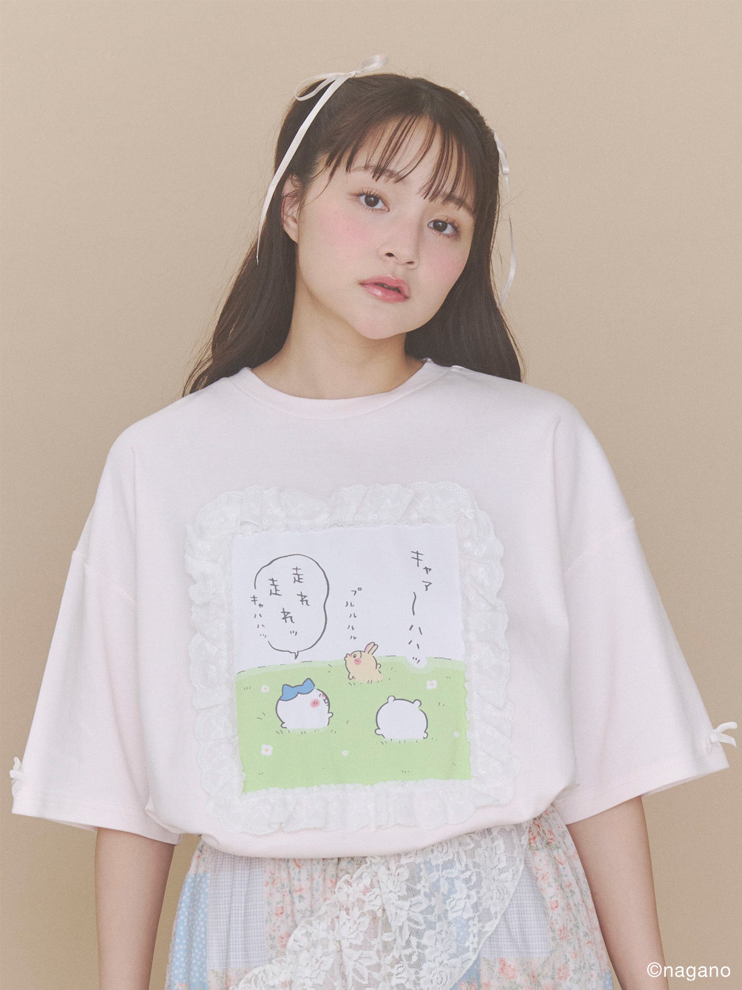 ちいかわフリルTee ピンク