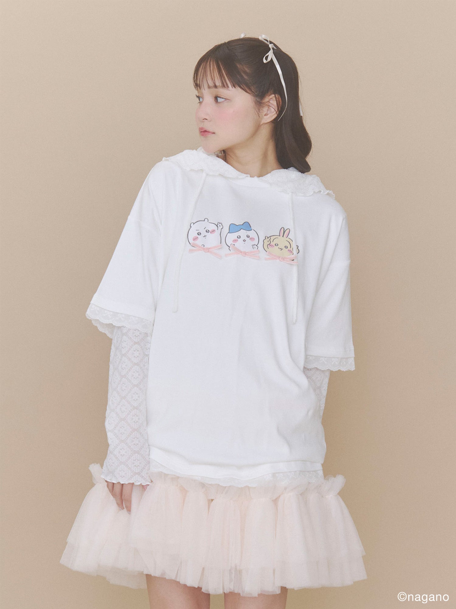 ちいかわリボンTee オフホワイト