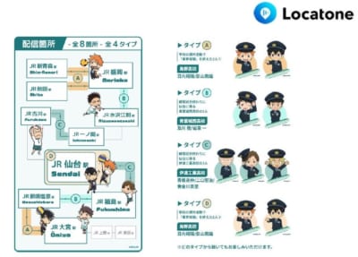 新幹線車内限定音声コンテンツ Locatone 配信タイプ一覧