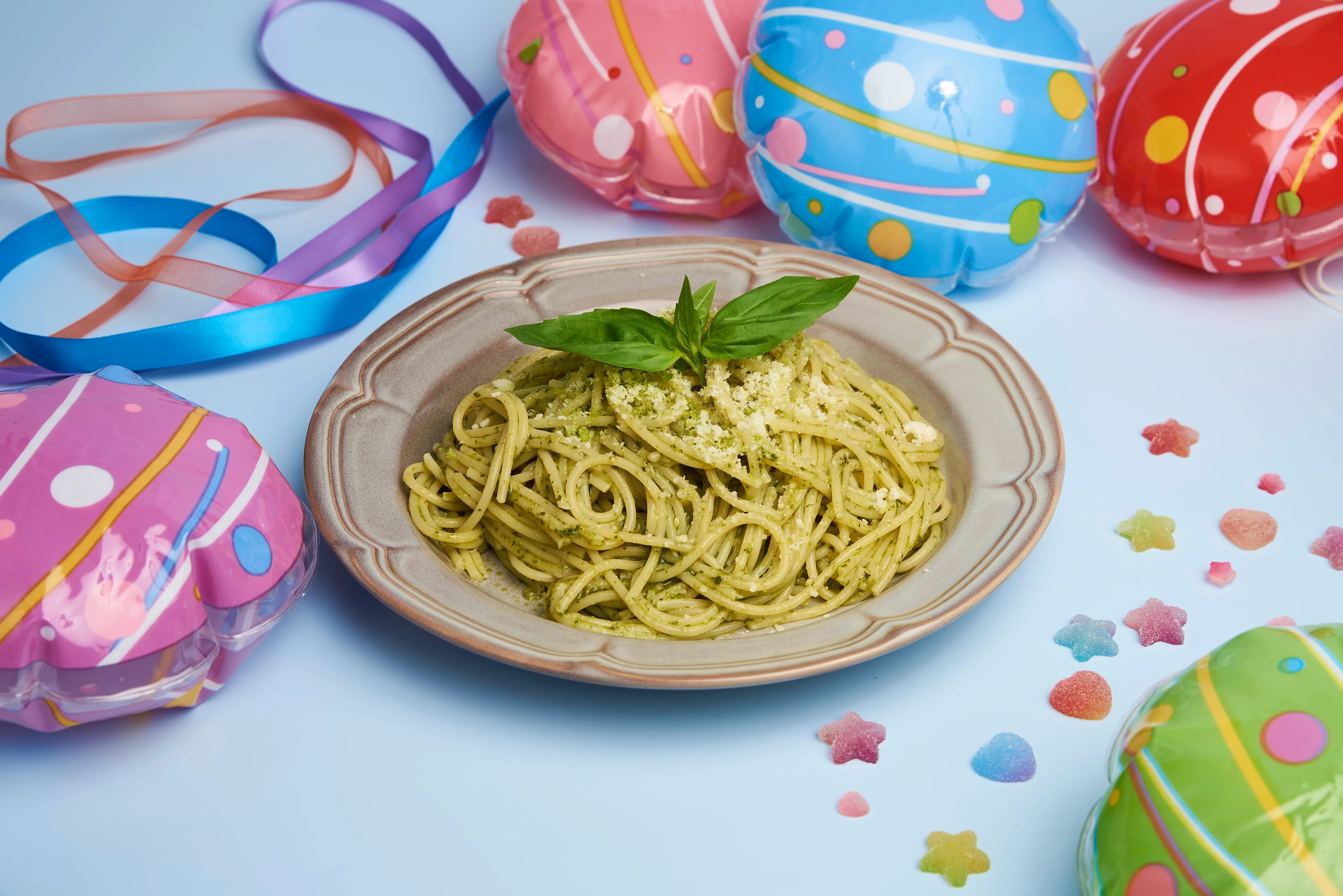 超かぐや姫 コラボカフェ かぐやと彩葉のジェノベーゼパスタ