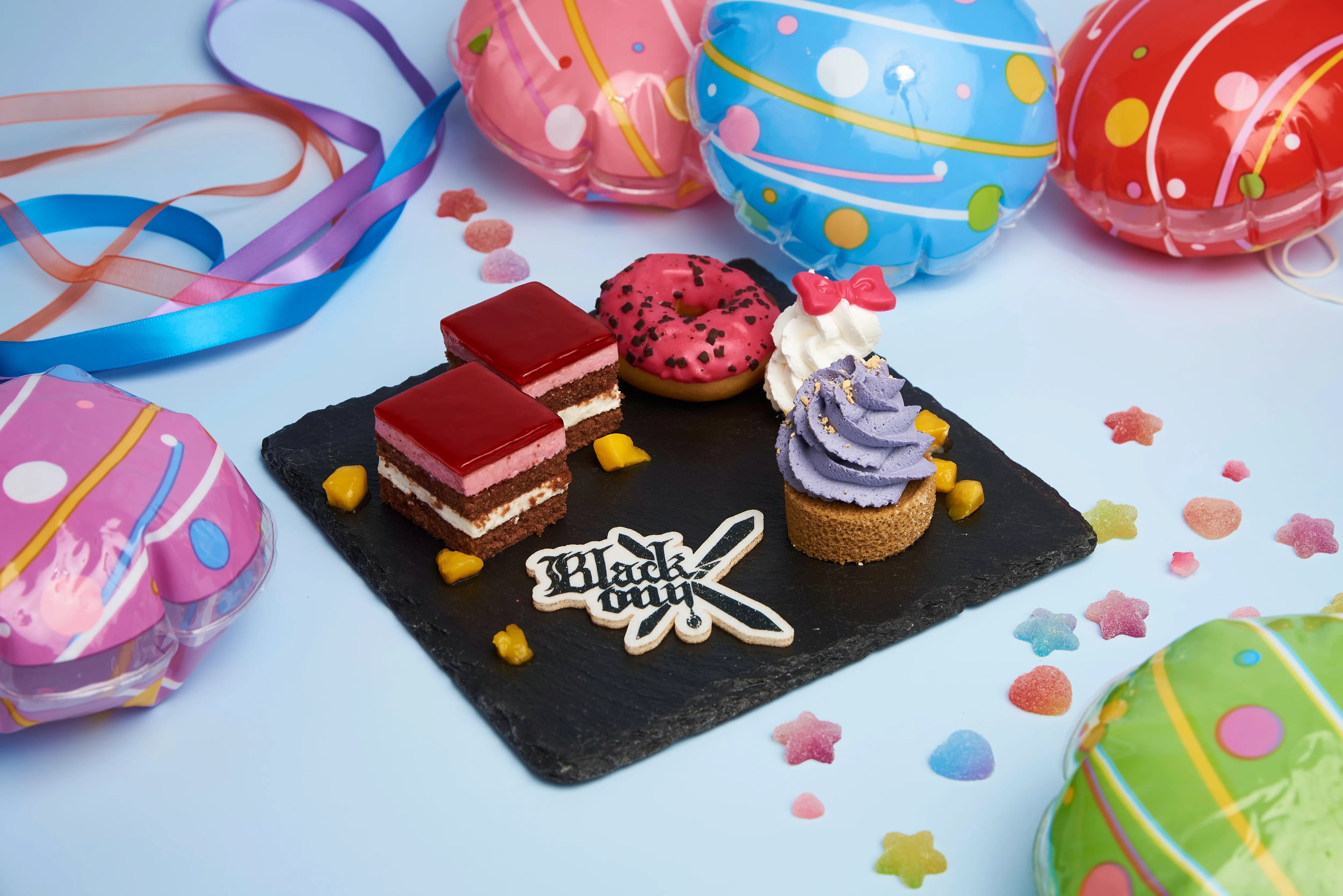 超かぐや姫 コラボカフェ Black onyXのスイーツプレート