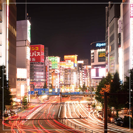 新宿大ガード方面の夜景