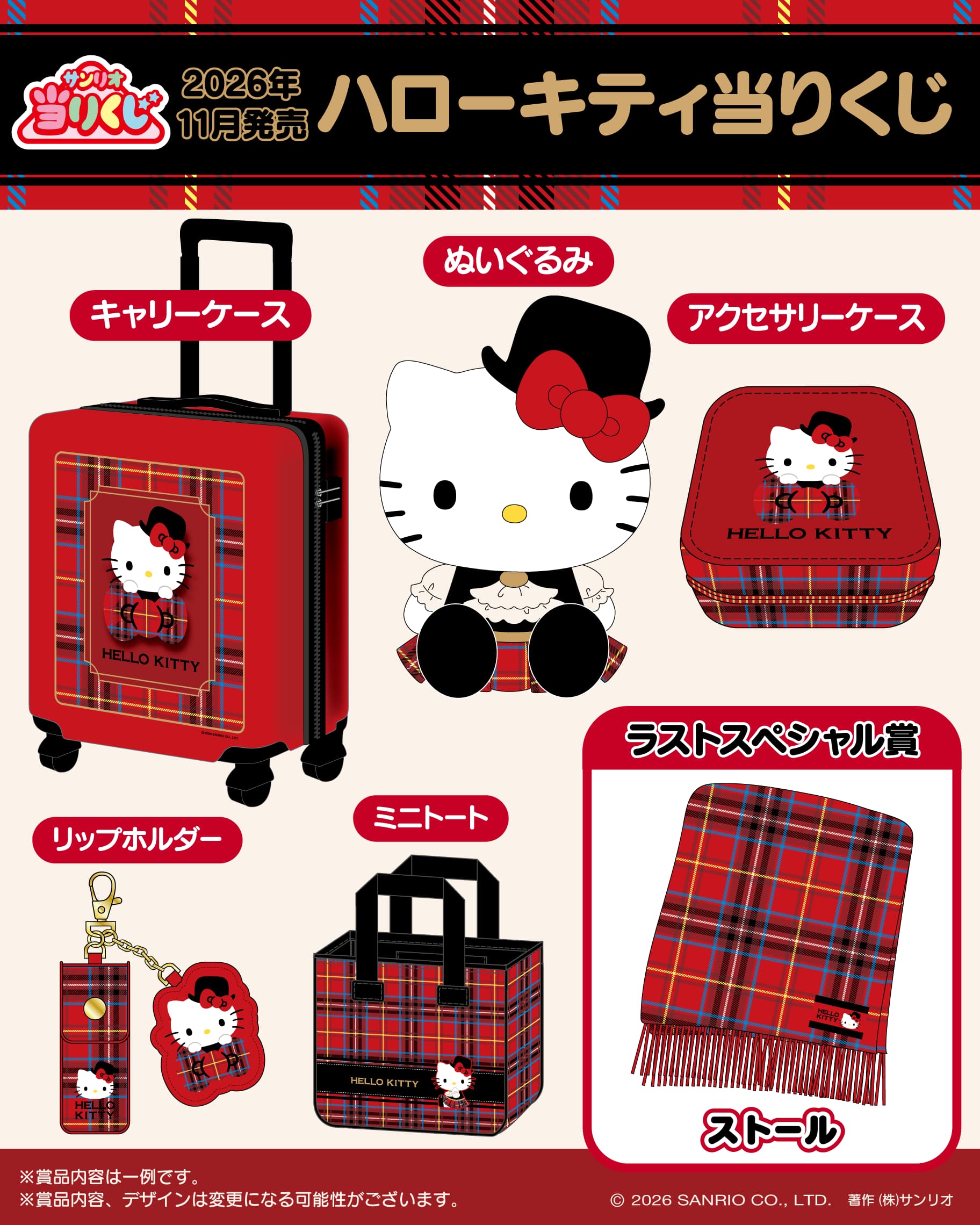 ハローキティ当りくじ 賞品ラインナップ