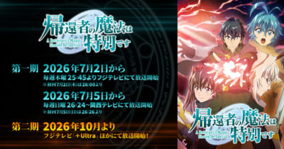 TVアニメ「帰還者の魔法は特別です」キービジュアル