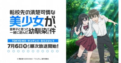 TVアニメ「転校先の清楚可憐な美少女が、昔男子と思って一緒に遊んだ幼馴染だった件」キービジュアル