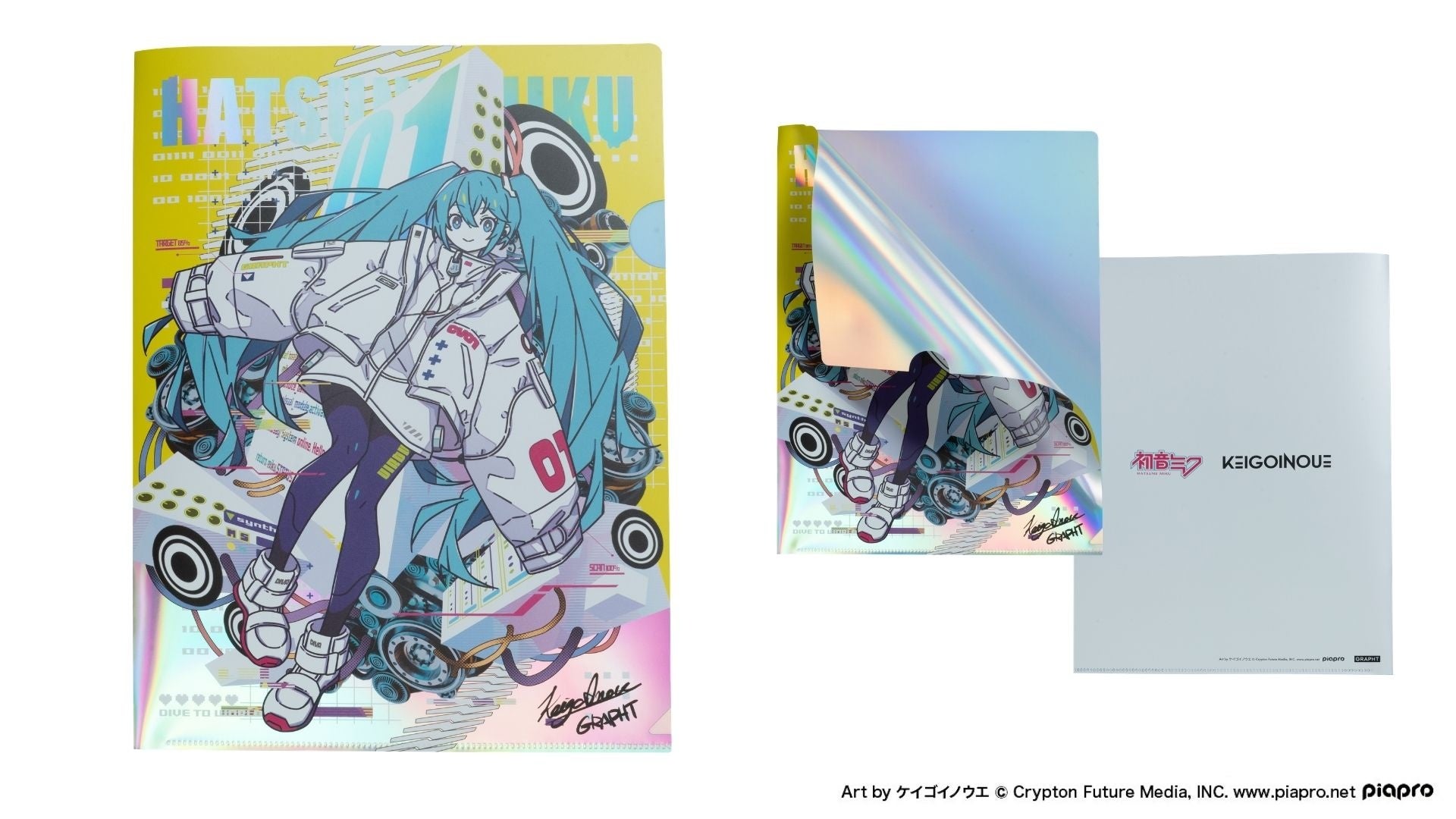 初音ミク オーロラクリアファイル Art by ケイゴイノウエ 税込880円