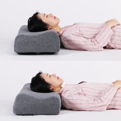 ゲーミングロングピローの低反発枕を前後入れ替えて使用した比較