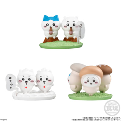 「チョコサプ ちいかわ2」ちいかわ&ハチワレ(ボーッ)・ちいかわ&ハチワレ(ホイップ!!)・ちいかわ&ハチワレ&うさぎ(きのこ)