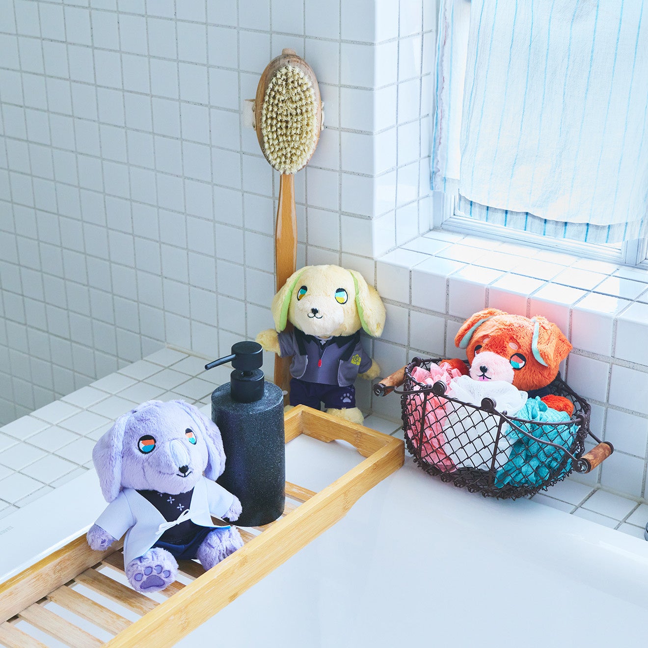 「ドギュっとコレクション」ヒプノシスマイク ぬいぐるみ バスルームでのシチュエーションカット