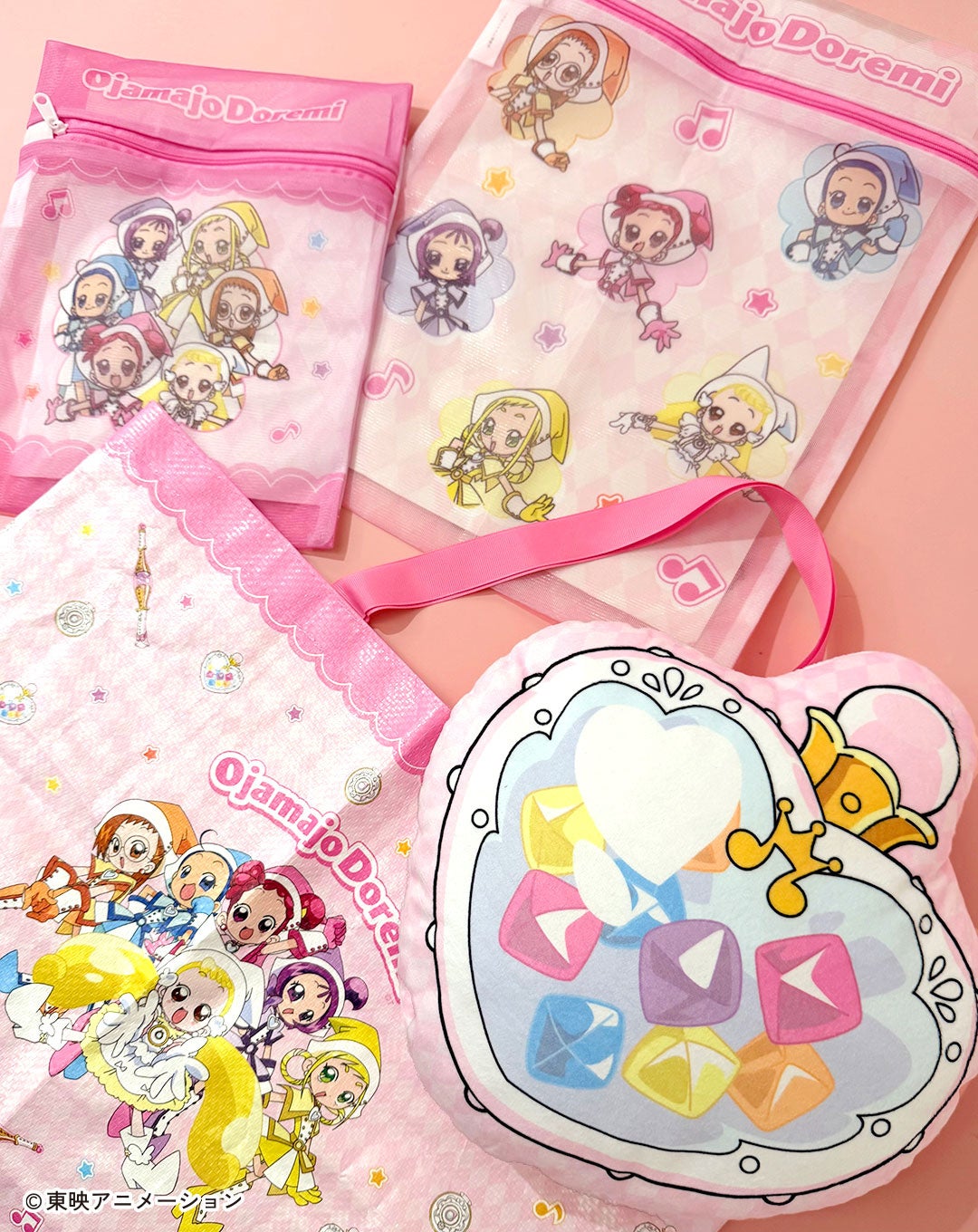 『おジャ魔女どれみ ドッカ~ン!』×サンキューマート ダイカットクッション・洗濯ネット2P・ショッピングバッグ