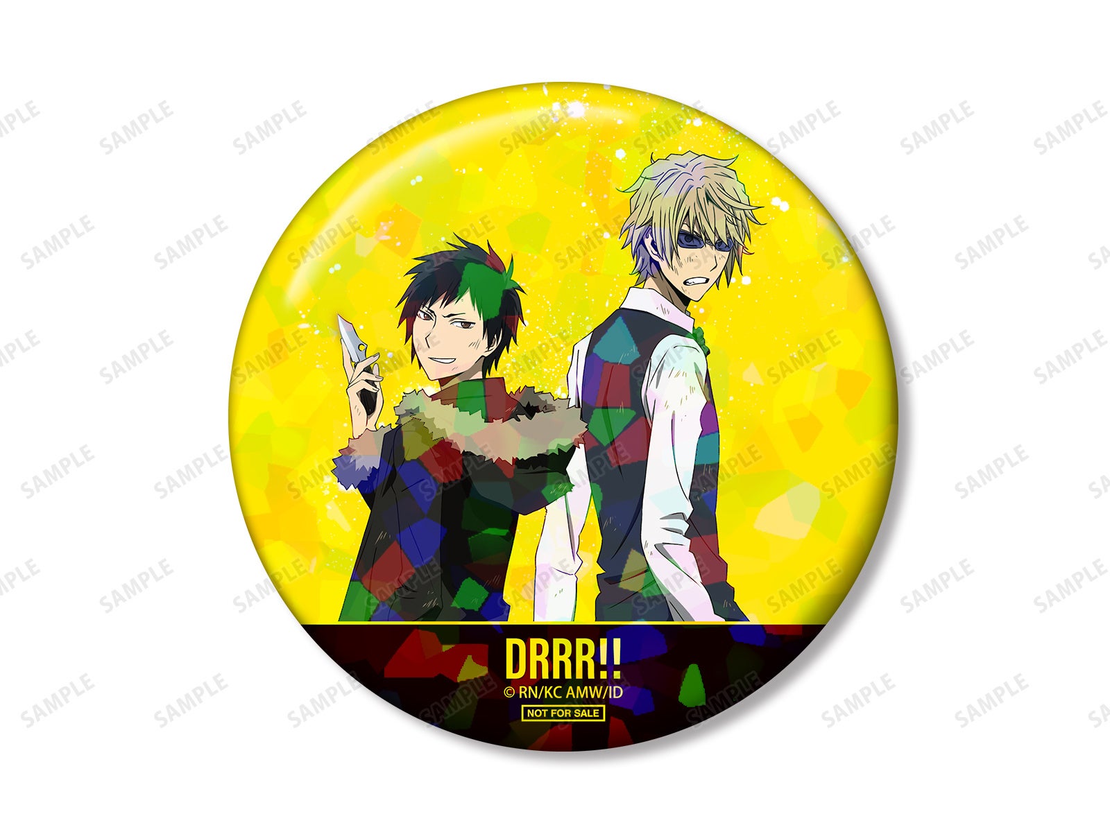 TVアニメ『デュラララ!!×２』POP UP SHOP 描き下ろし 折原臨也&平和島静雄 戦う背中ver. 75mmホログラム缶バッジ イベント限定特典
