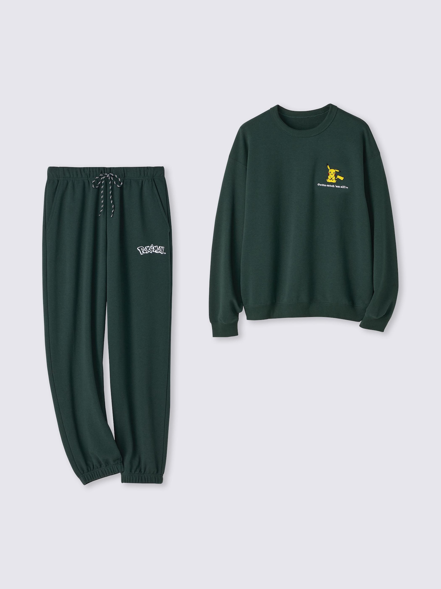 スウェットラウンジセット(長袖＆ロングパンツ) Pokémon DARK GREEN