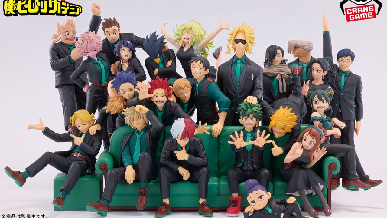 『ヒロアカ』1年A組23人がスーツ姿で大集合♪10周年フィギュアが2027年クレーンゲームに登場