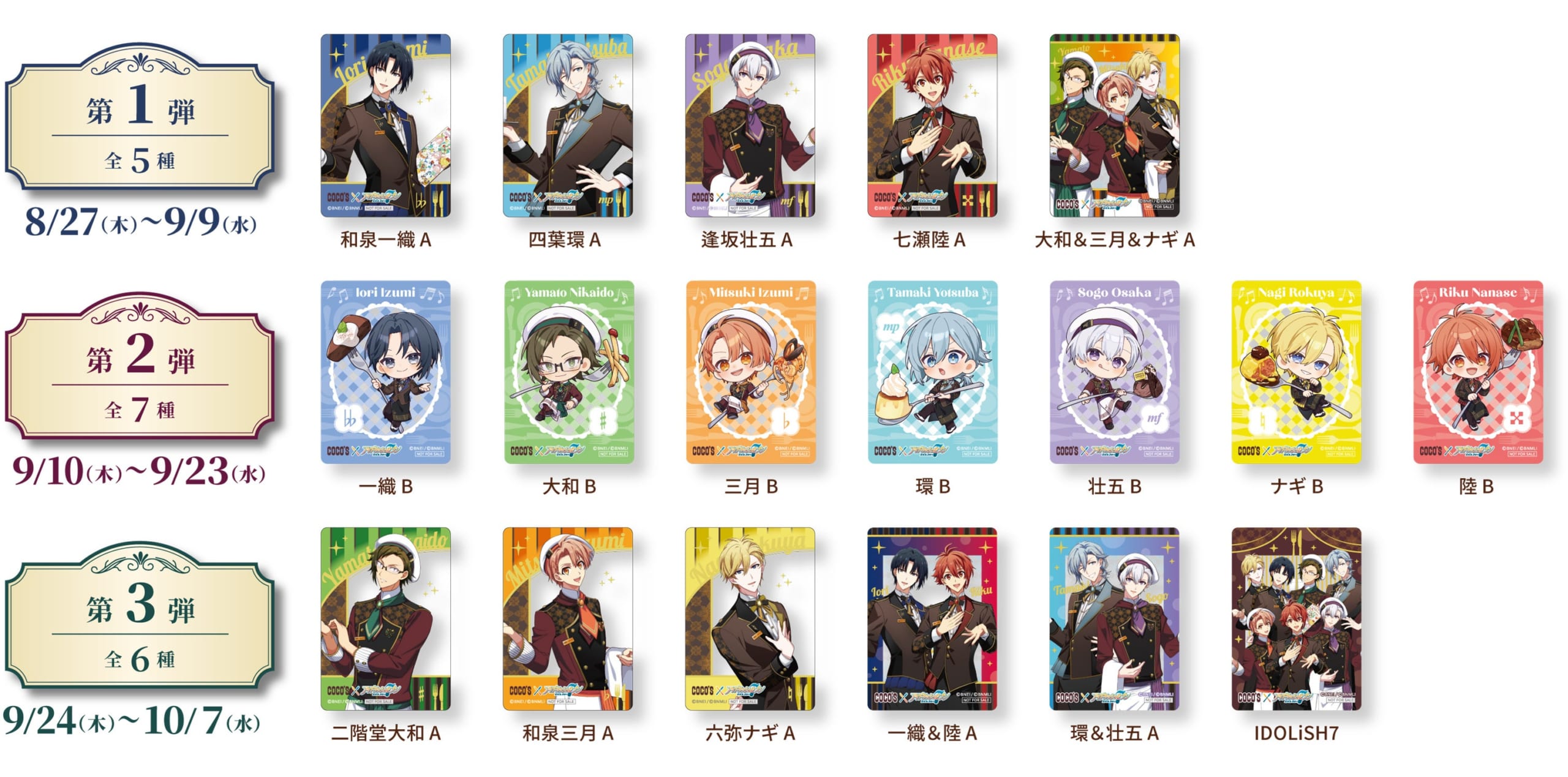 ココス限定クリアカード 全18種
