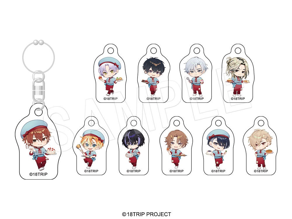 18TRIP×スイーツパラダイス トレーディングアクリルグラスチャーム TypeA 全10種
