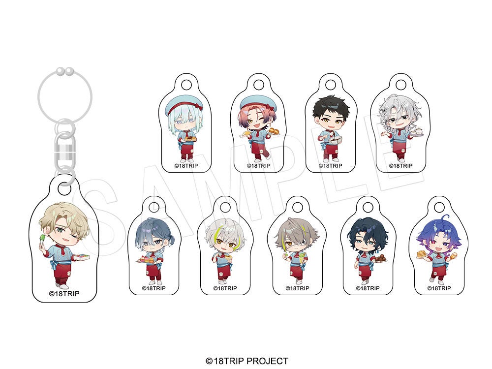 18TRIP×スイーツパラダイス トレーディングアクリルグラスチャーム TypeB 全10種