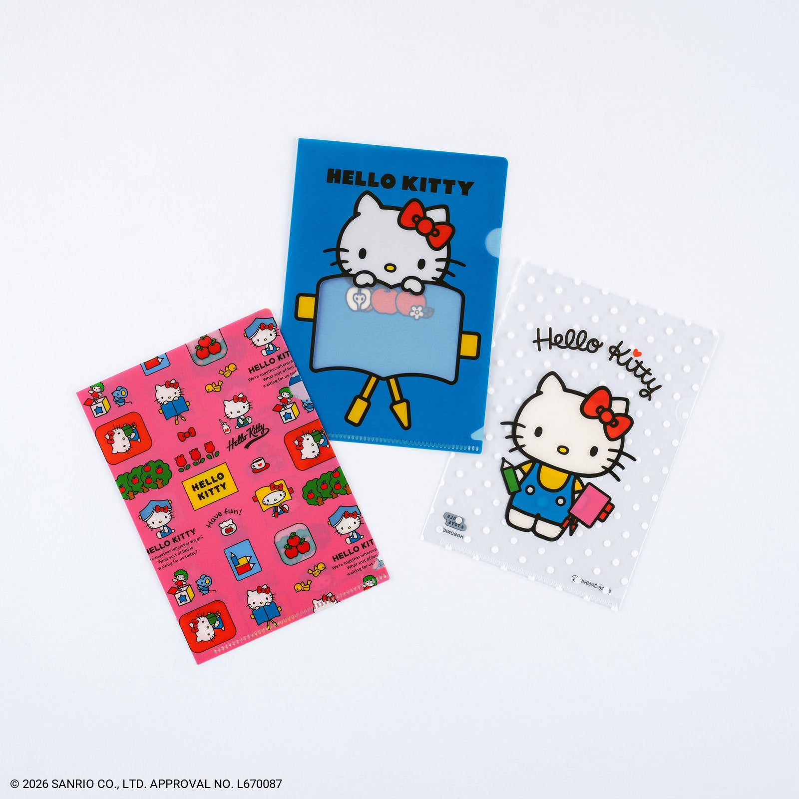 ハローキティ ほぼ日手帳2027 ほぼ日のクリアファイル オリジナルサイズ用(3枚セット)