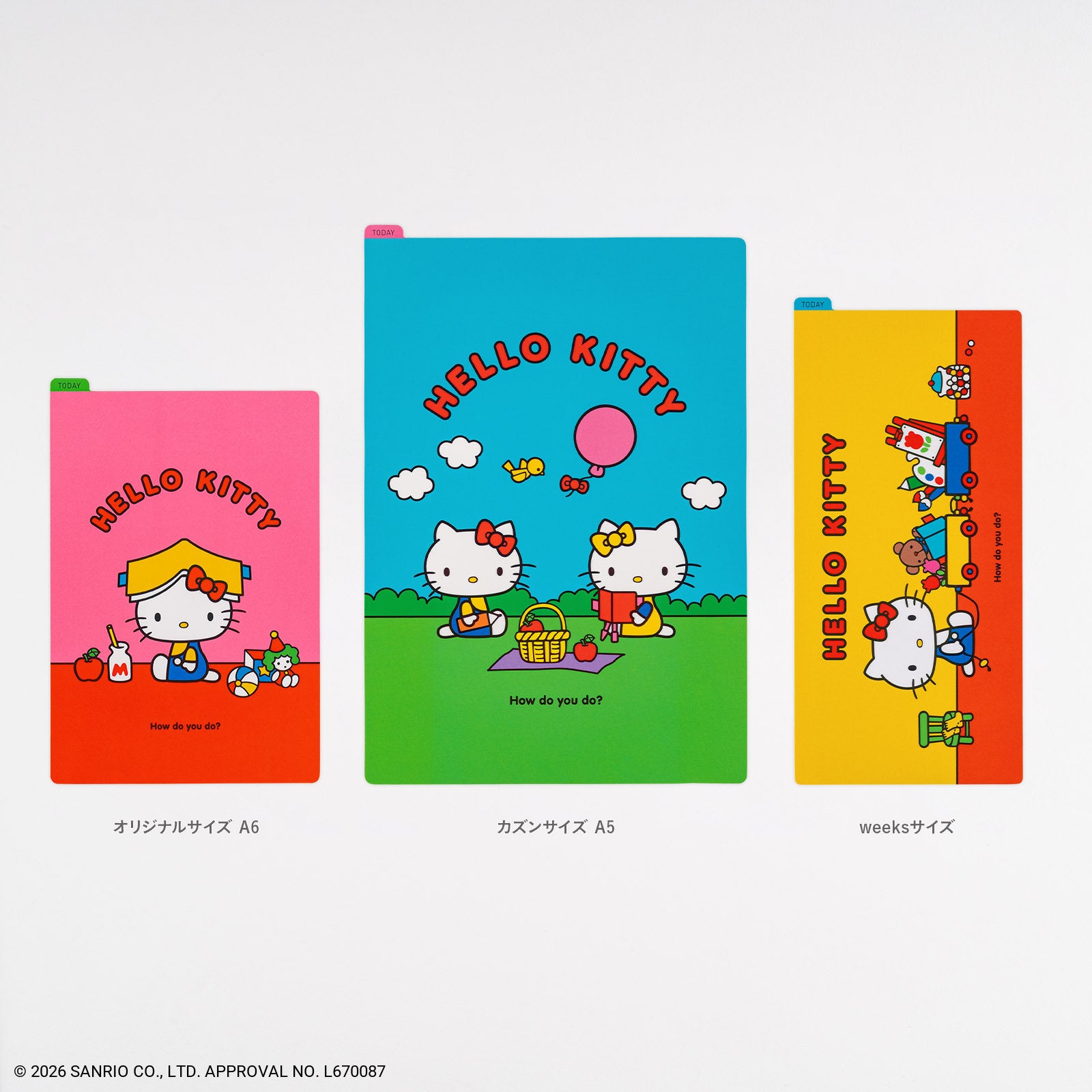 ハローキティ ほぼ日手帳2027 ほぼ日の下敷き オリジナルサイズ用・カズンサイズ用・weeksサイズ用